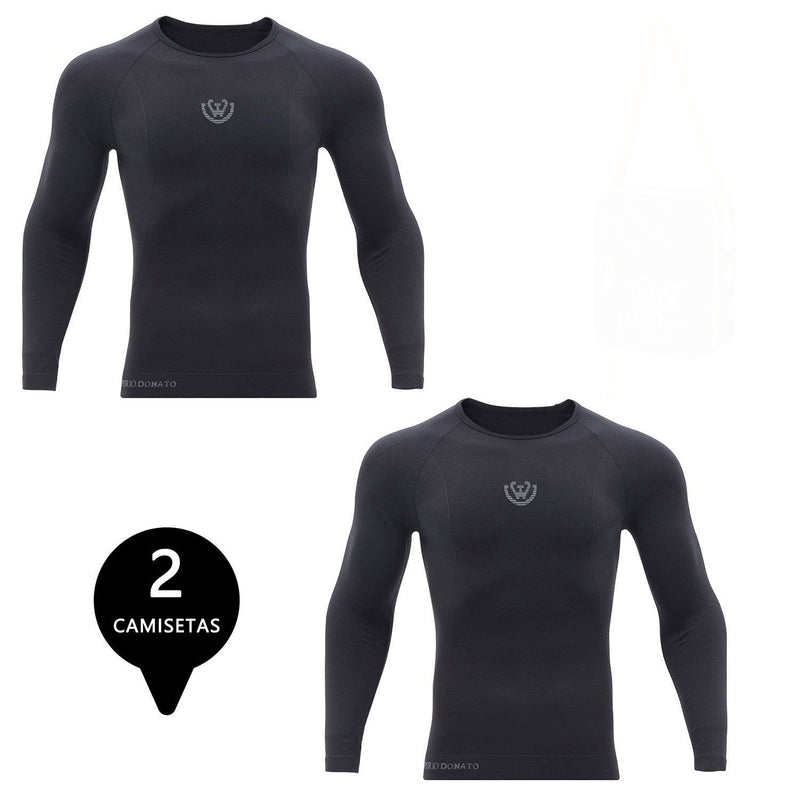Pack 2 Camisetas Termica Primera Capa Microfibra Hombre
