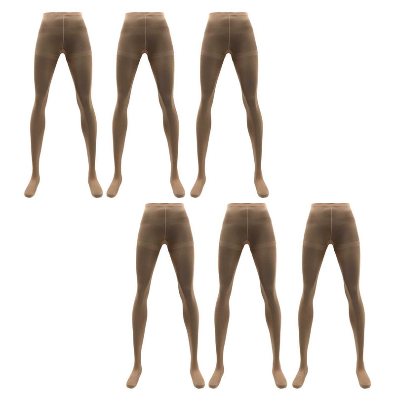 Pack de 6 Panty Semi Transparente Control Superior 120 Denier Premium Mujer