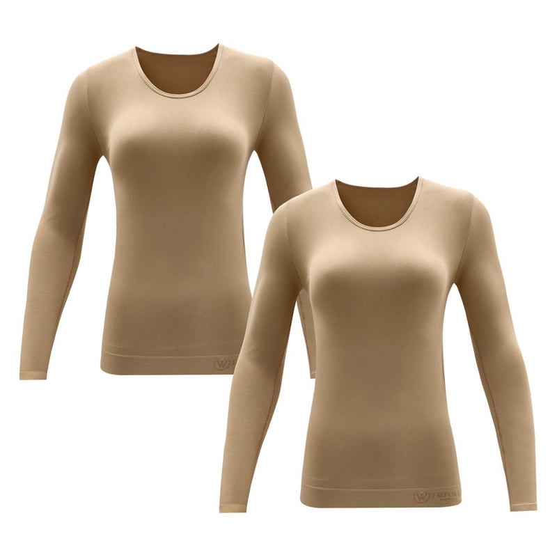 Pack de 2 Polera Cuello Redondo Microfibra Mujer