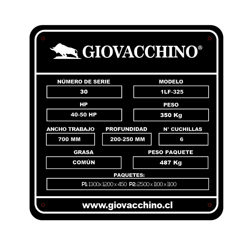 Arado Vertedera Reversible Hidraulico 3X Puntas 40a50HP Tractor Giovacchino