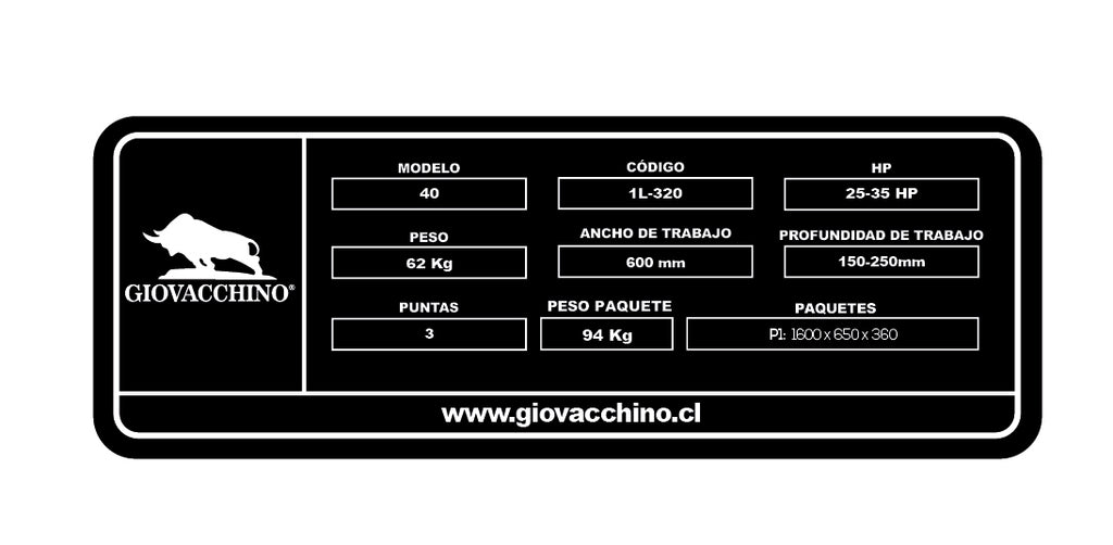 Arado Vertedera De Levante 3X Puntas 25a35HP Tractor Giovacchino