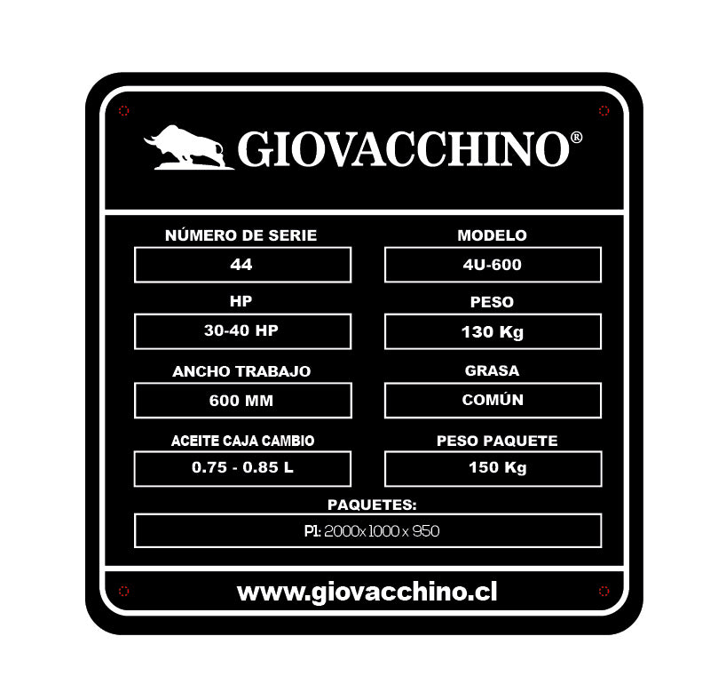 Cosechadora de Papas Hilera 60cm 30a40HP Tractor Giovacchino