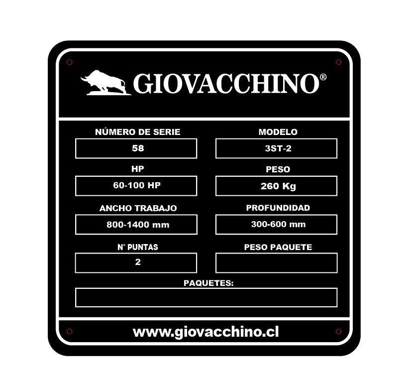 Arado Subsolador Cincel 120a160HP Tractor Giovacchino