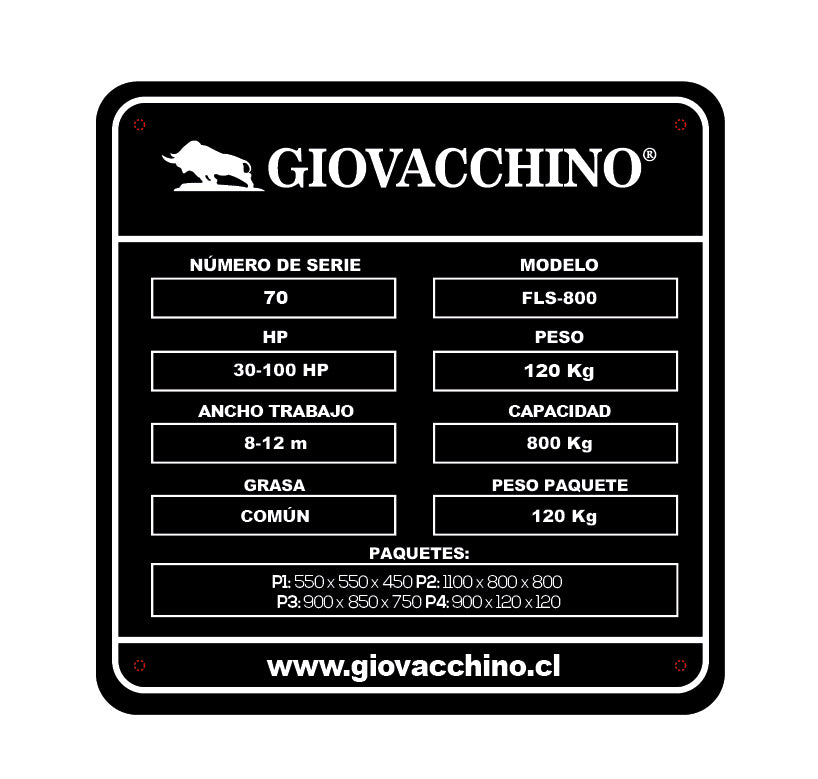 Trompo Abonador Tolva Fertilizadora 800Kilos 30a100HP Tractor Giovacchino