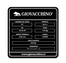 Cargar imagen en el visor de la galería, Segadora de barra Corta Pasto Alfalfa 2,1mts 30a40HP Tractor Giovacchino