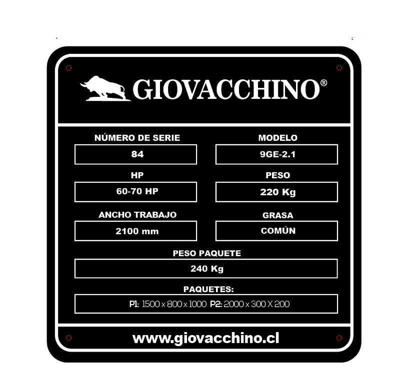 Segadora de barra Hidraulica Corta Pasto Alfalfa 2,1mts 60a80HP Tractor Giovacchino