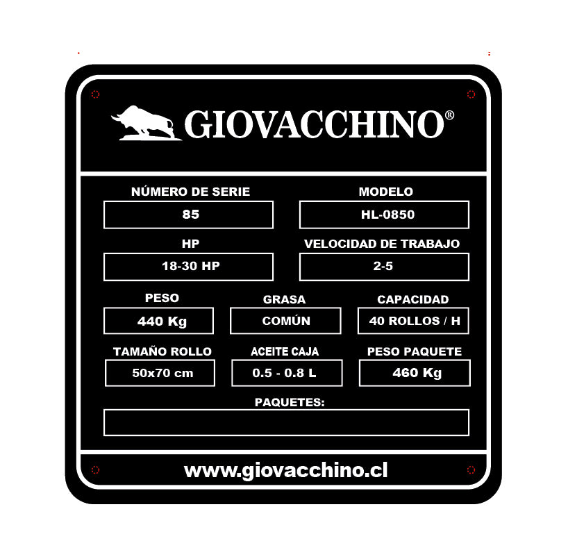 Enfardadora Bolo Pasto Alfalfa 50x70cm 18a30HP Tractor Giovacchino