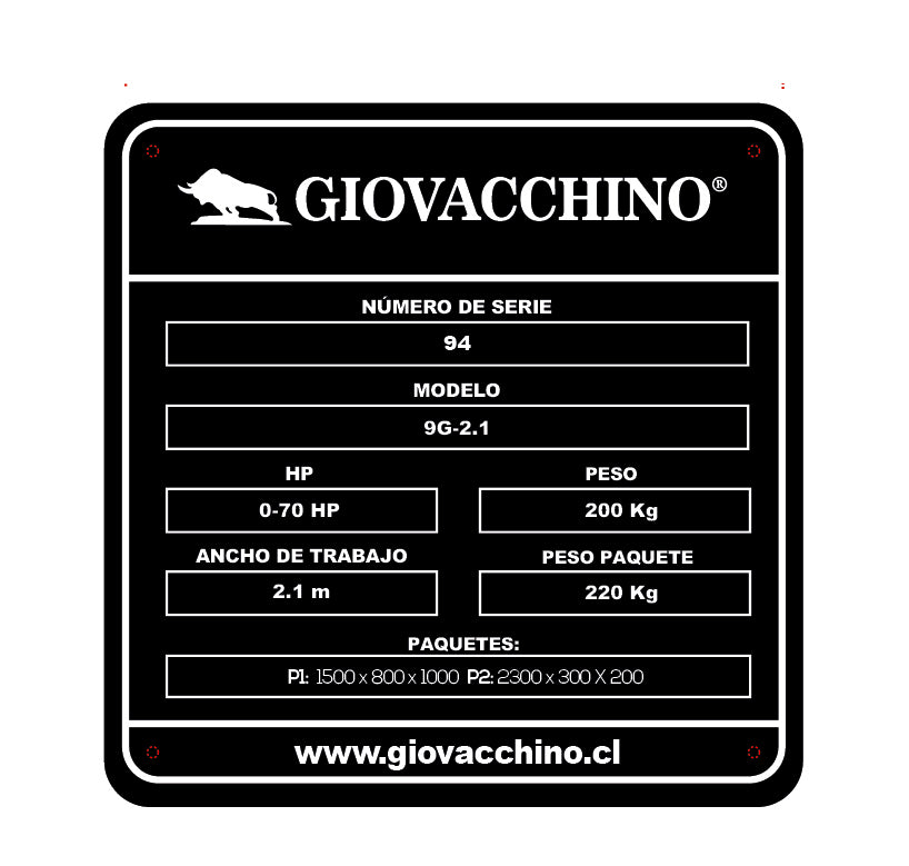 Segadora de barra Corta Pasto Alfalfa 2,1mts 50a70HPTractor Giovacchino