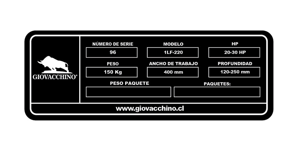 Arado Vertedera Reversible Hidráulica 2X Puntas 20a30HP Tractor Giovacchino